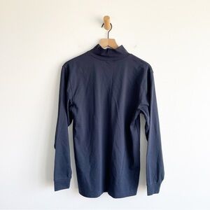 LL Bean Casual Men's Mock Shirt Navy Blue Stretch Size Regular Small